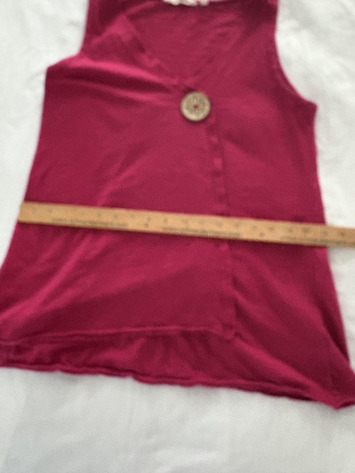 Soft Surroundings Tank Top S Raspberry Asymmetrical Button Accent Beach Minimal