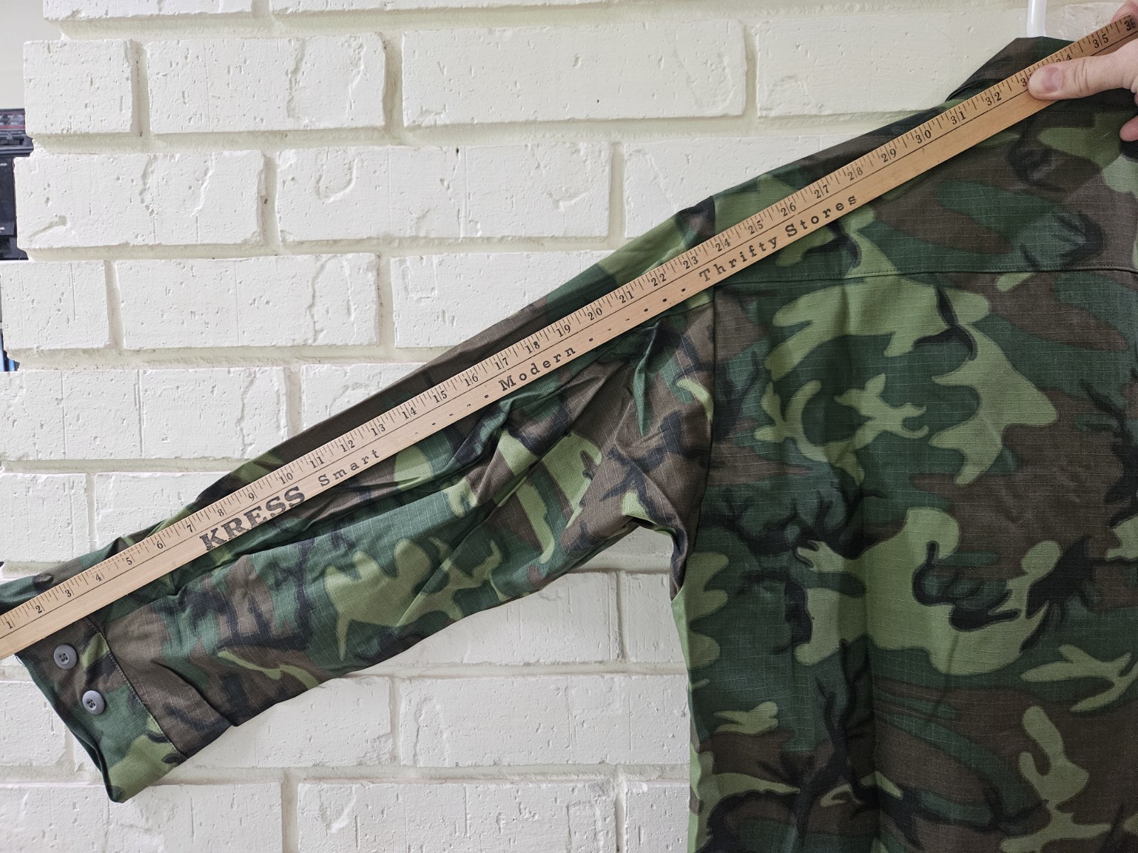 Vtg Vietnam Era ERDL Jungle Jacket Fatigue Poplin Med-Reg/ Mint-New Old Stock