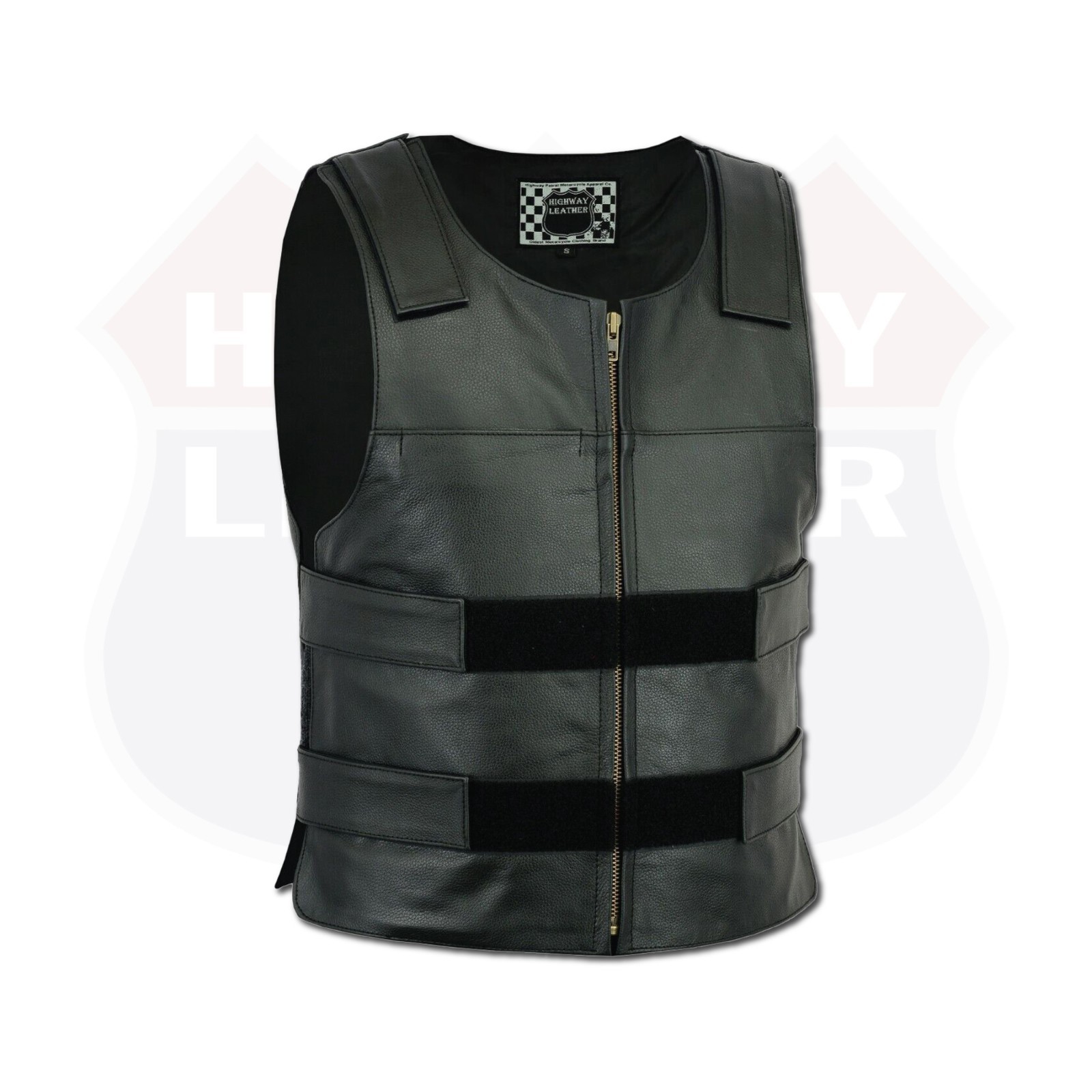 HL11643 Men Bullet Proof style Leather Motorcycle Vest-bikers Club Tactical Vest