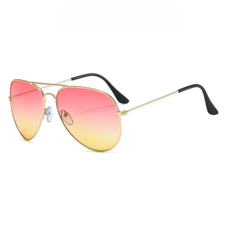 Men Women Aviator Sunglasses Double Bridge Gradient Lens Metal Frame