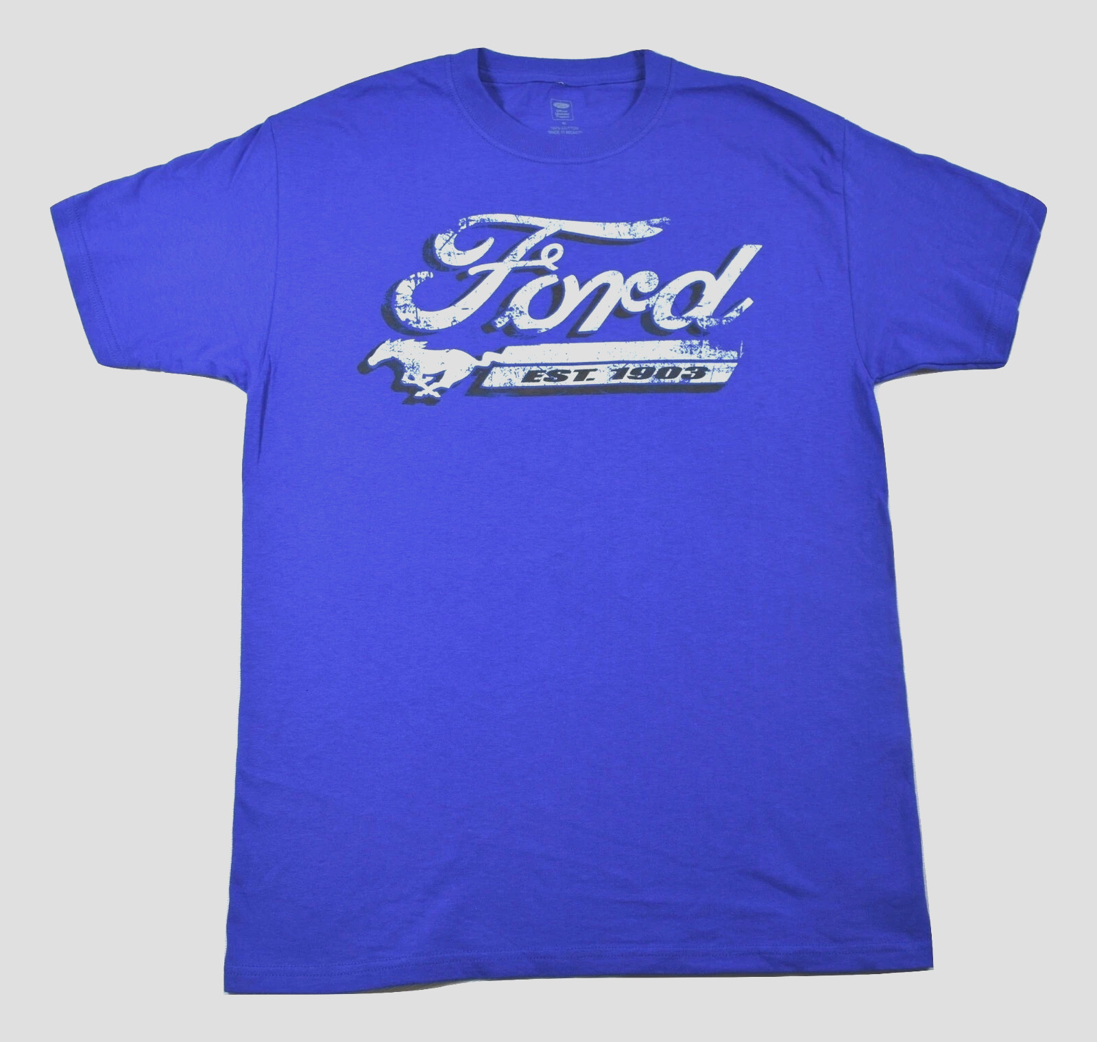 Ford Mens Ford Est. 1903 Distressed Graphic Blue Shirt New M, L