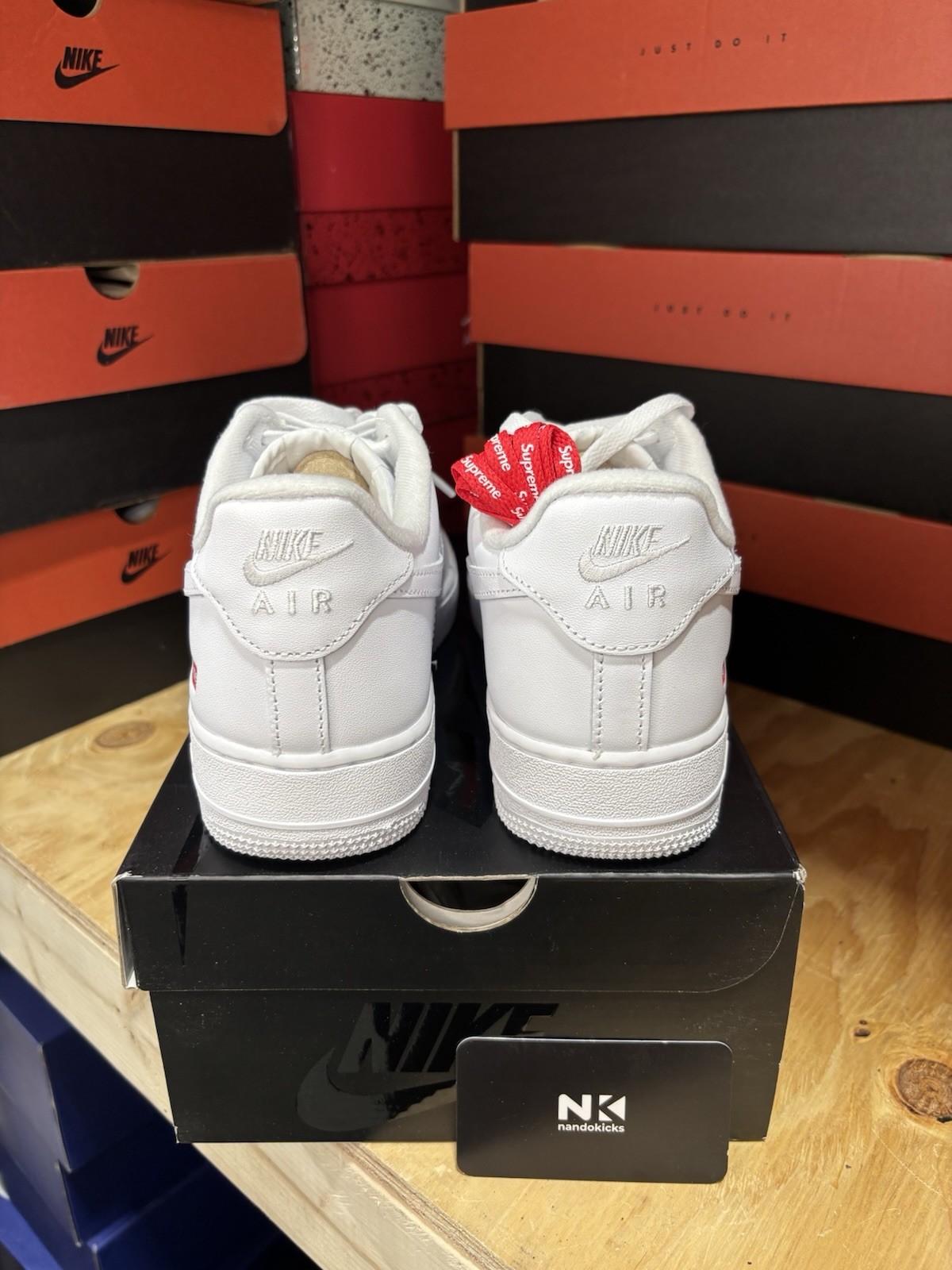 Nike Supreme x Air Force 1 Low Box Logo – White CU9225-100 Men Size