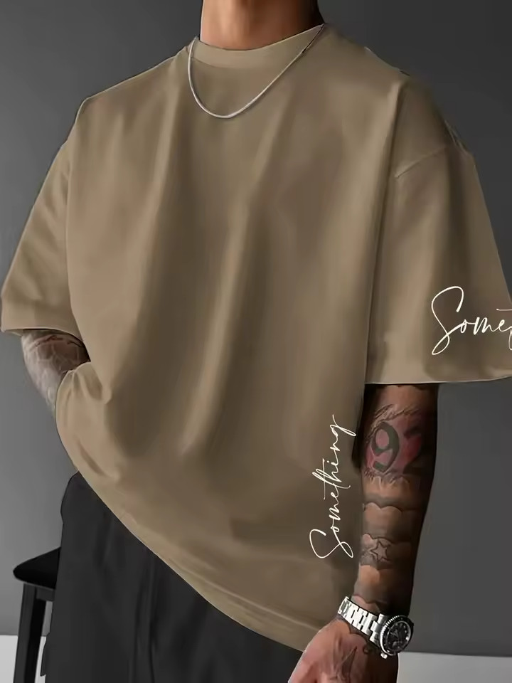 Men’s Heavyweight Cotton T-Shirt Oversized Loose Fit Short Sleeves (SIZE- S-3XL)