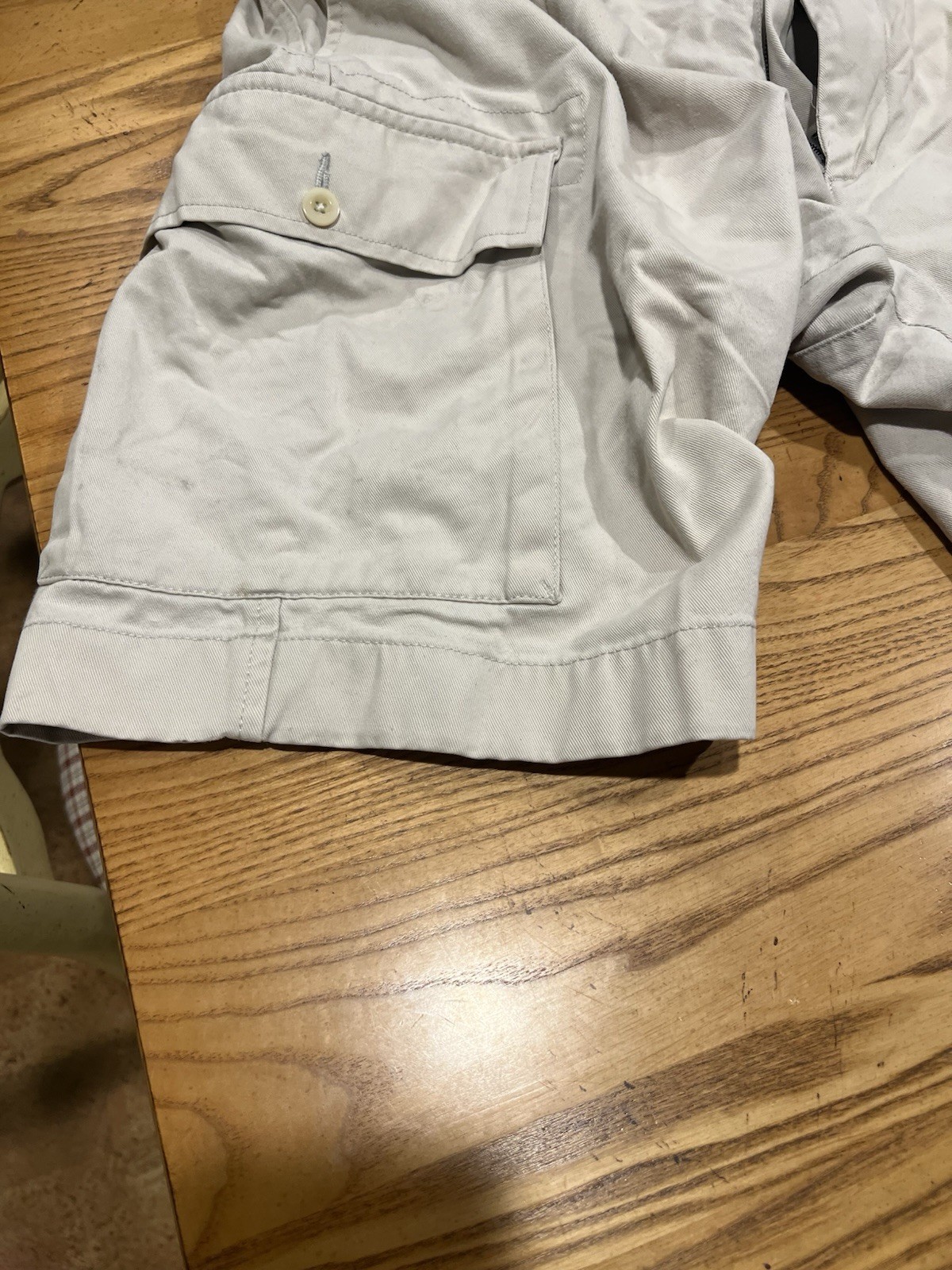 Nautica Men’s Beige Cargo Shorts Relaxed Fit Pockets Solid Flat Front