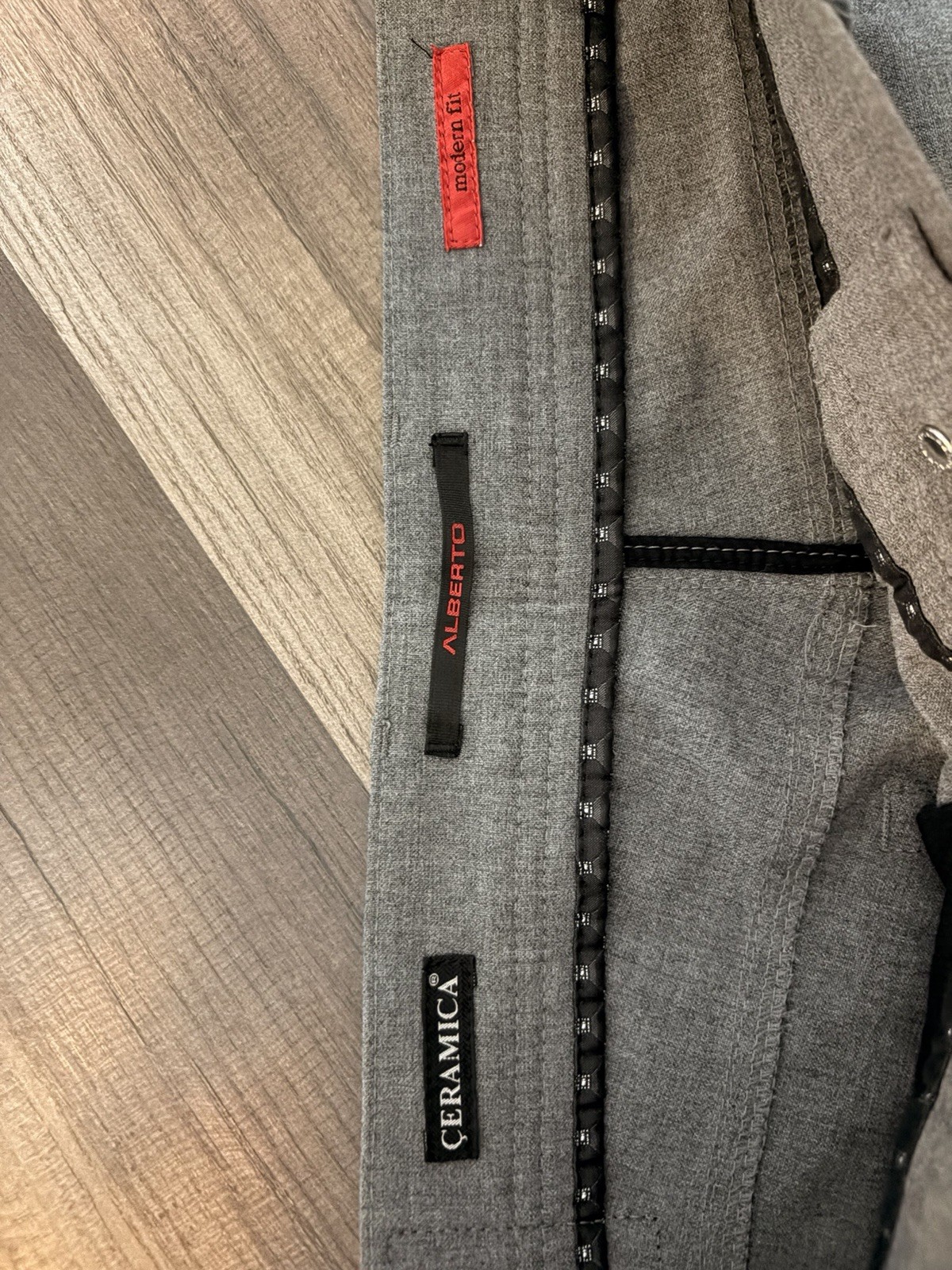 ALBERTO Ceramica Modern Fit Gray Flat Front Dress Pants Men’s 34 Waist