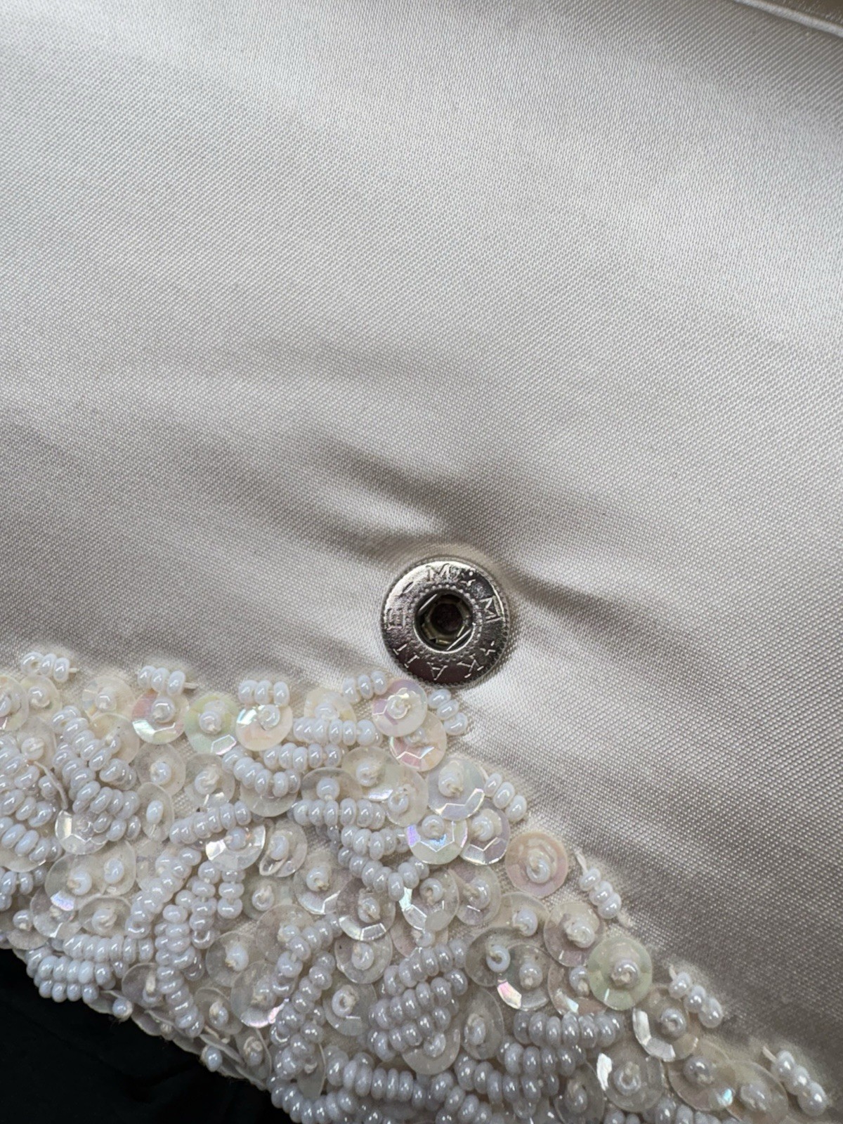 Vintage La Regale Ltd Hand Beaded Ivory Clutch Hong Kong Wedding Evening Bag