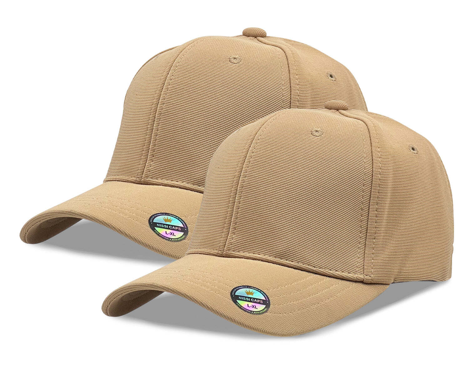 [2 Pack] Hybrid Stretch-Fitted Trucker Cap, Baseball Cap with Air Mesh