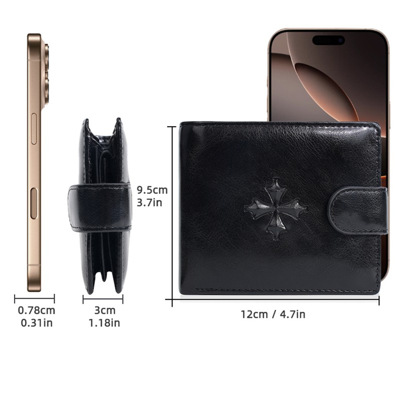 Fashion Men’s Bifold Leather Wallet ID Credit Card Holder Purse Clutch Hasp Snap