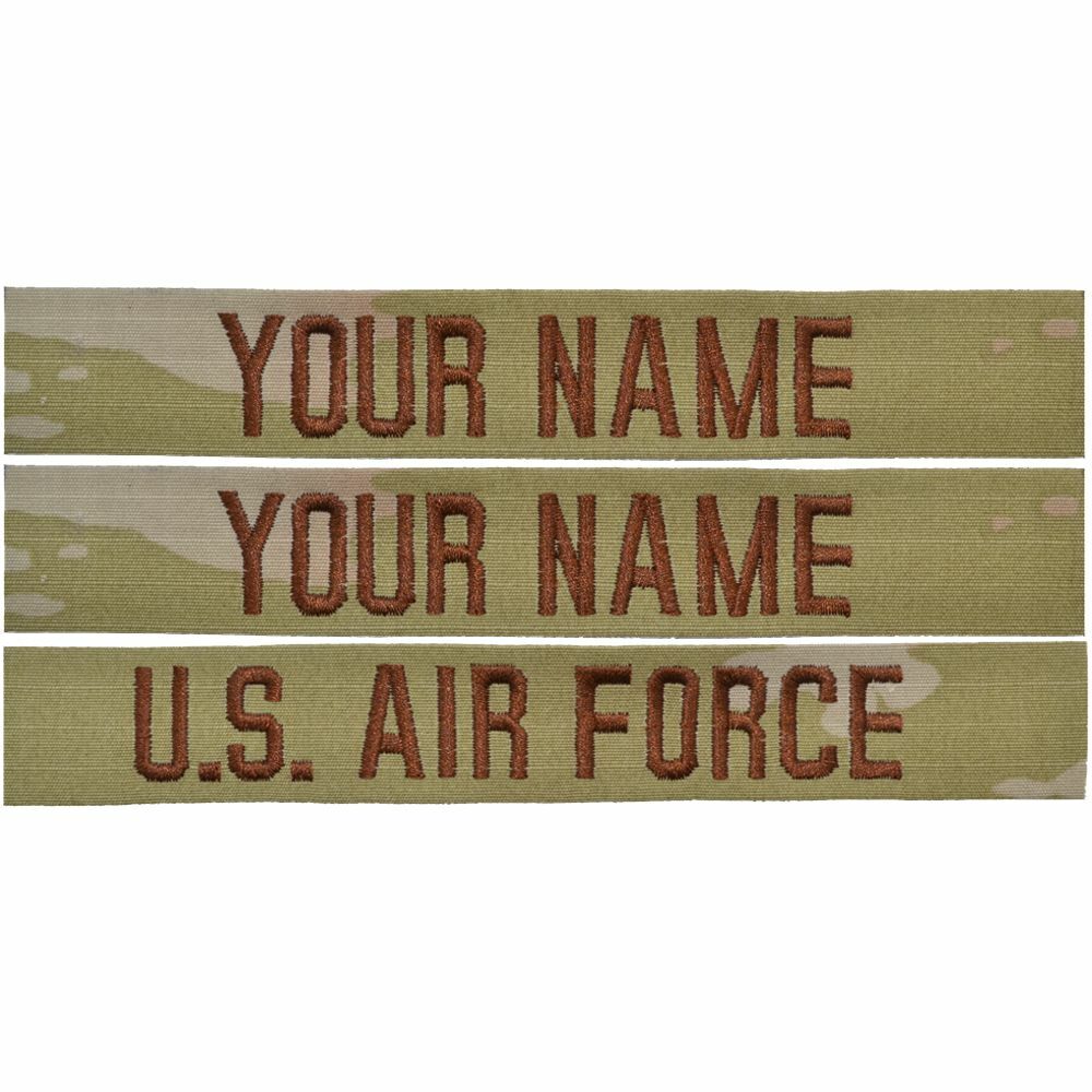 3 Piece Custom Air Force Name Tape Set – SEW ON – 3-Color OCP