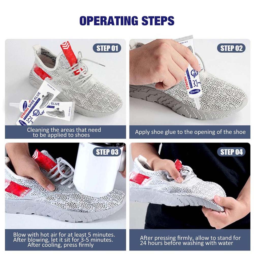 2Pack Strong Shoe Glue Sole Repair Adhesive Waterproof for Sneaker Leather Shoes