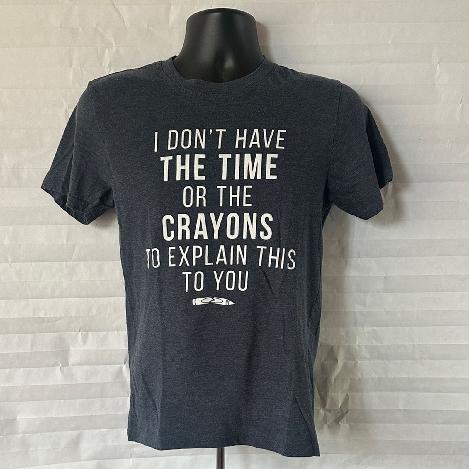 Crazy Dog Navy Blue Tee Shirt Funny Novelty Graphic T-Shirt Small