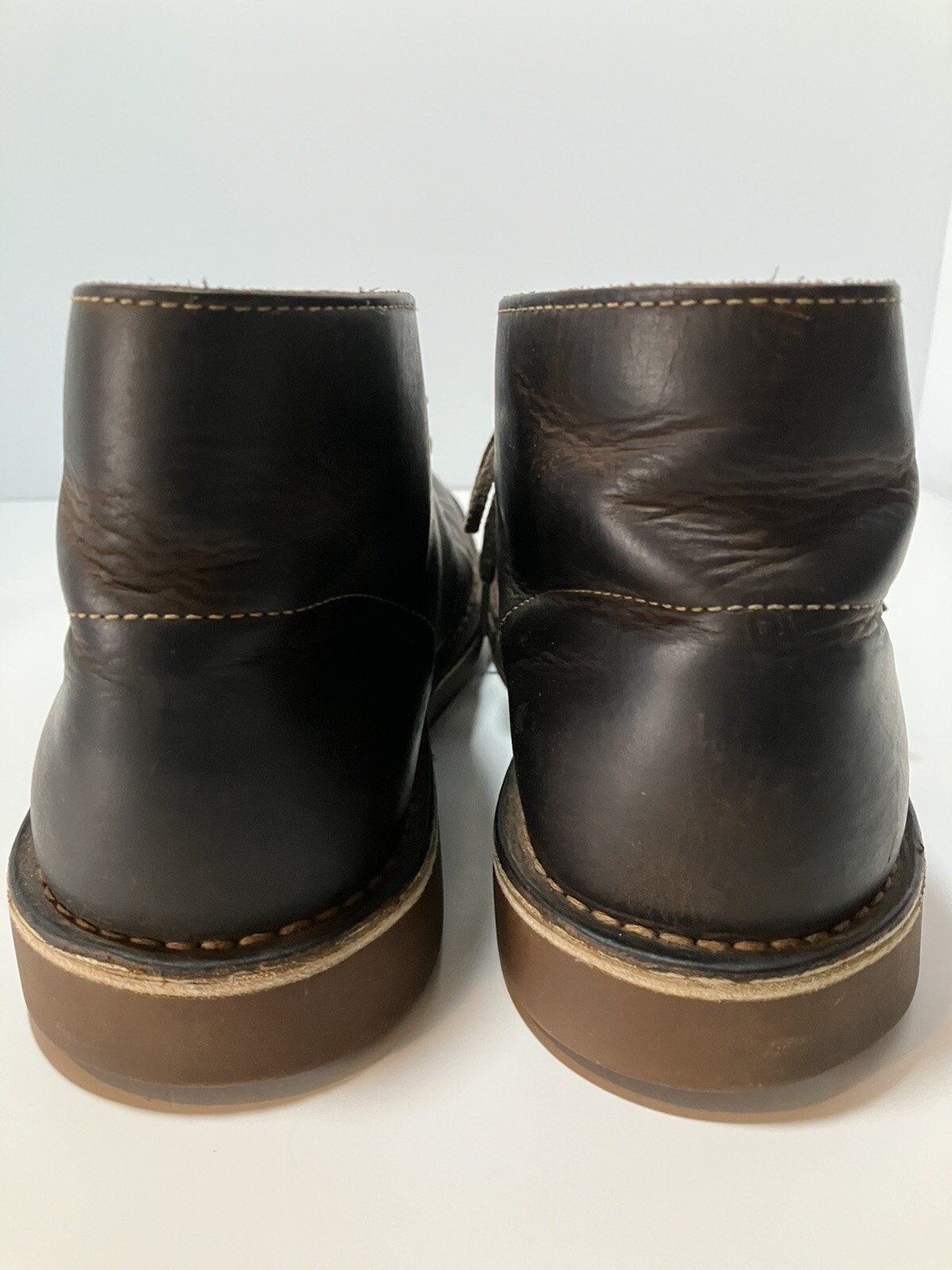 CLARKS COLLECTION Mens Bushacre Distressed Brown Leather Chukka Boots SZ 9 M