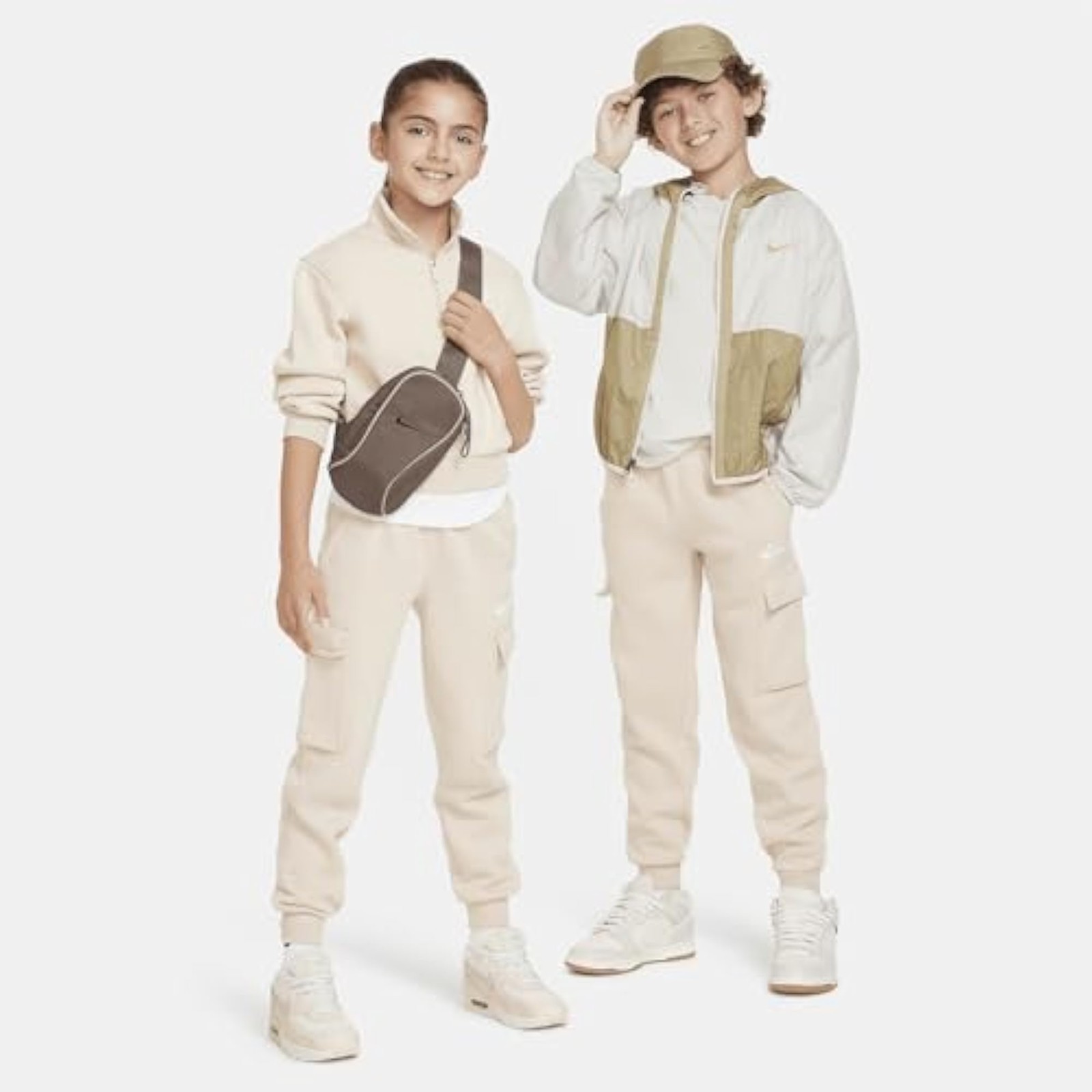 Nike Sportswear Club Fleece Big Kids’ Cargo Pants (FD3012-126, Sanddrift/Sanddri