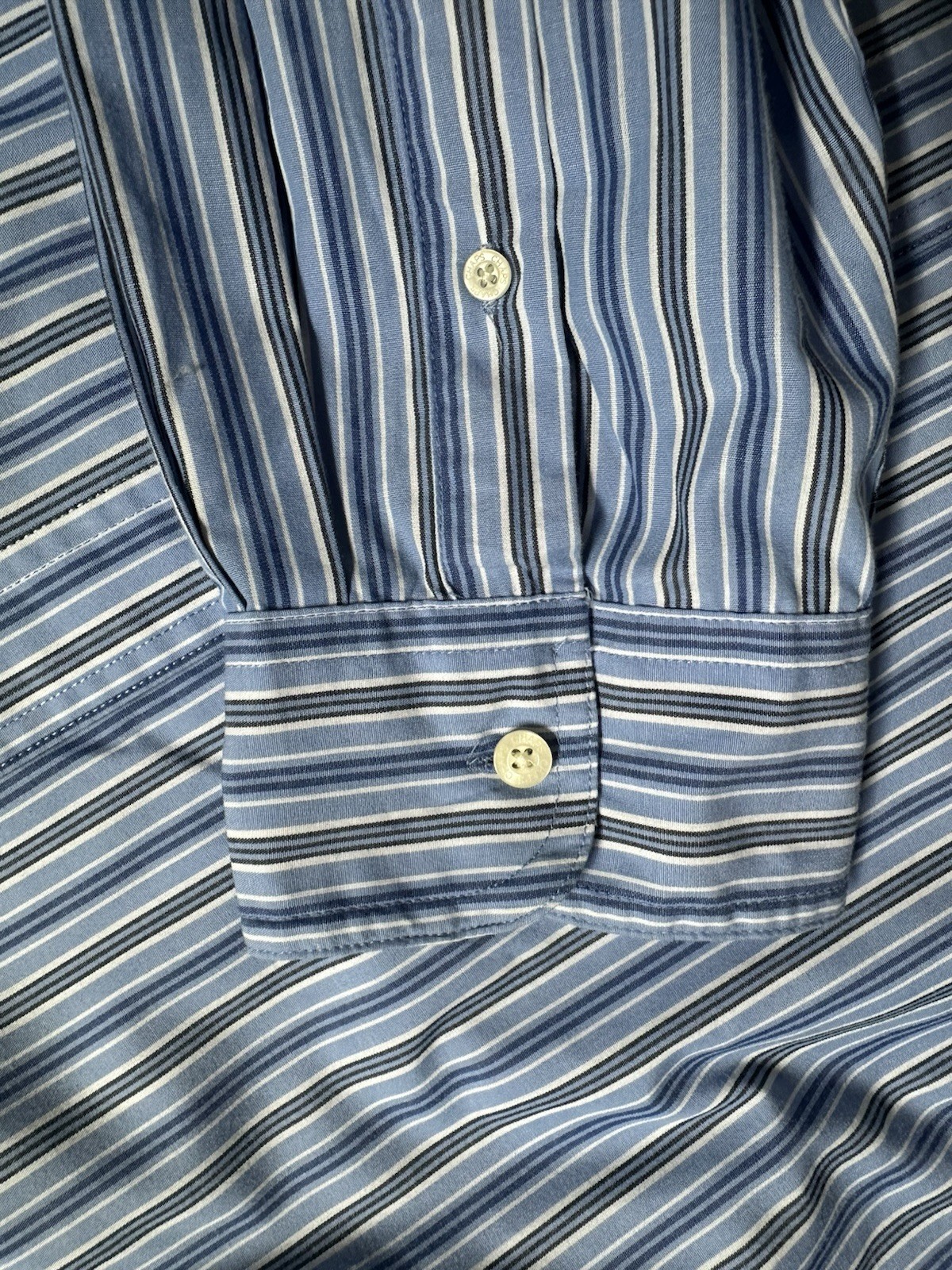 Chaps Easy Care Button Down Shirt Men’s 2XT Blue Striped Long Sleeve Cotton