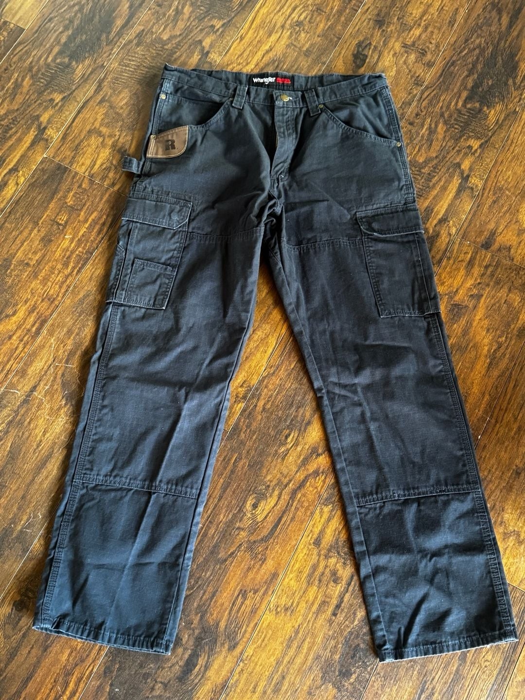 Wrangler Riggs Workwear Ranger Cargo Pants 34×32 Black Ripstop