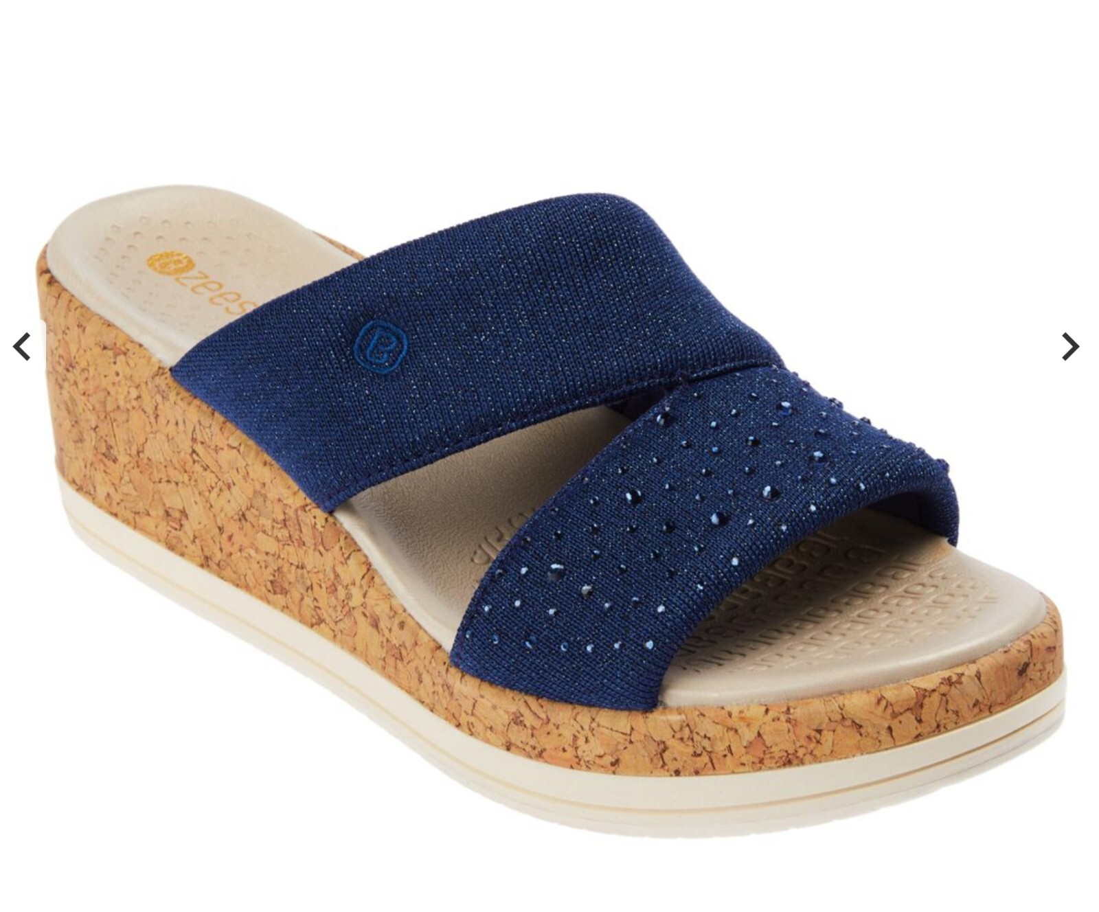 Bzees Riviera Machine Washable Wedge Sparkle Slides Sandal CHOOSE size & color