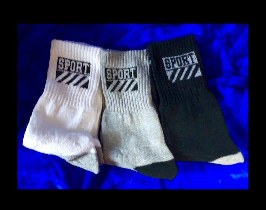 3pk sport winter crew socks 80% cotton,2mm-4mm Thickness,UNISEX,black,white,gray