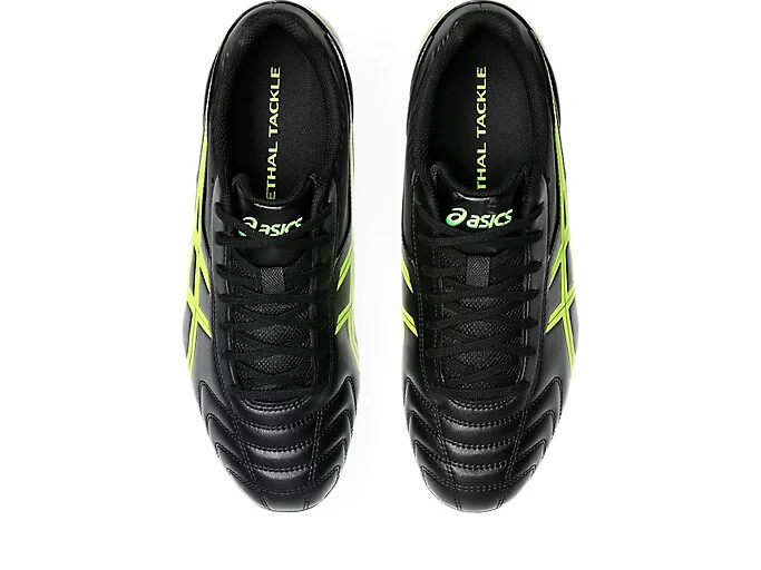 ASICS LETHAL TACKLE 1111A263 001 Black Safety Yellow Rugby Cleats