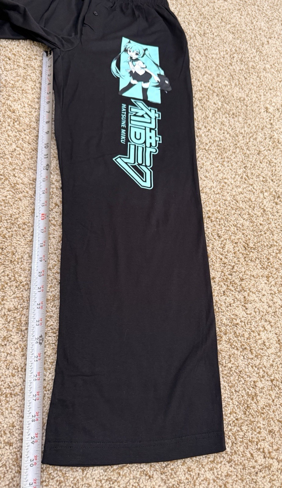Hatsune Miku Men’s Pajama Pants Black Size M