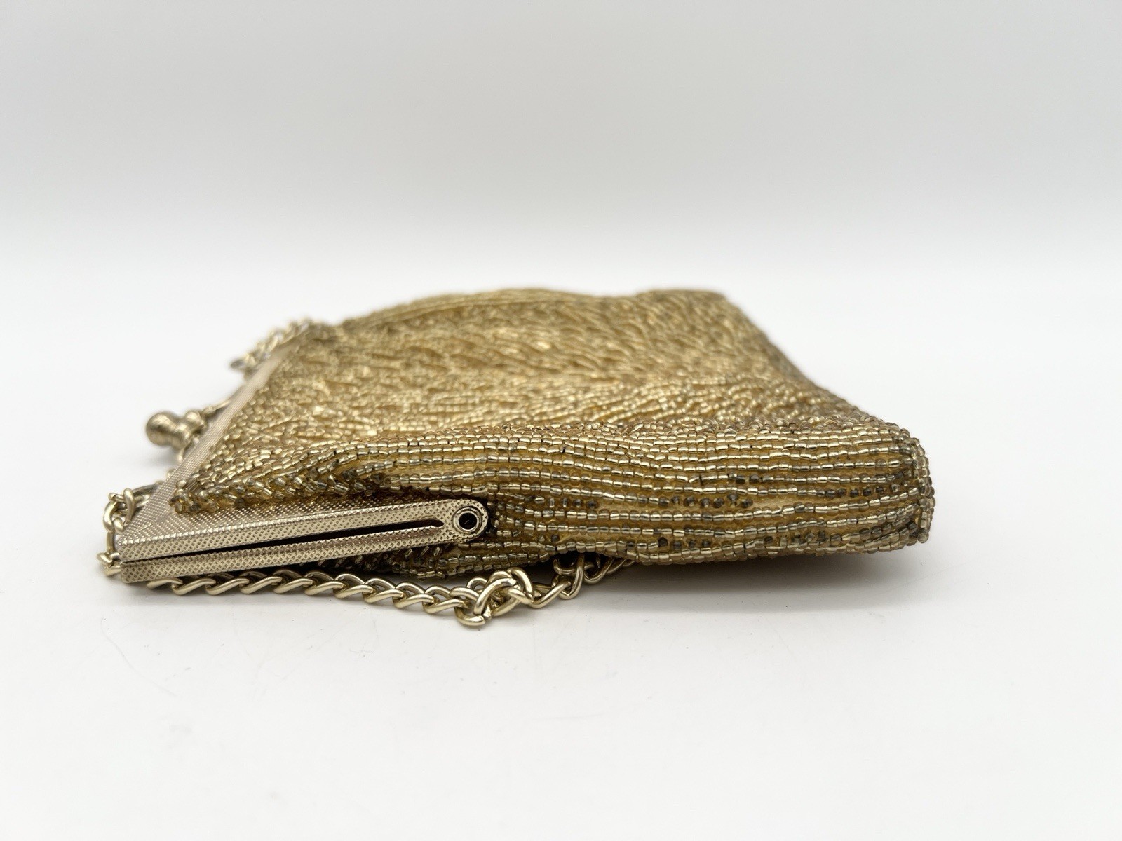 Vintage Walborg Gold Beaded Evening Purse Hong Kong Cocktail Handbag