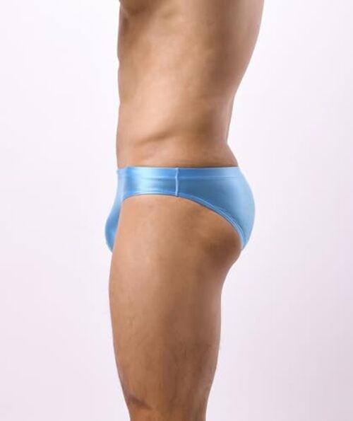 Men’s Ice Silk Triangle Bikini Low Rise Briefs Soft X-Large 1-pack Sky Blue