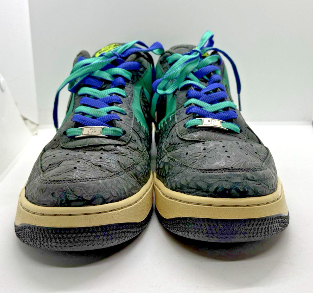 Nike Air Force 1 Low Sneakers Godzilla Green/Goblin Atomic Teal Sz 13 488298-304