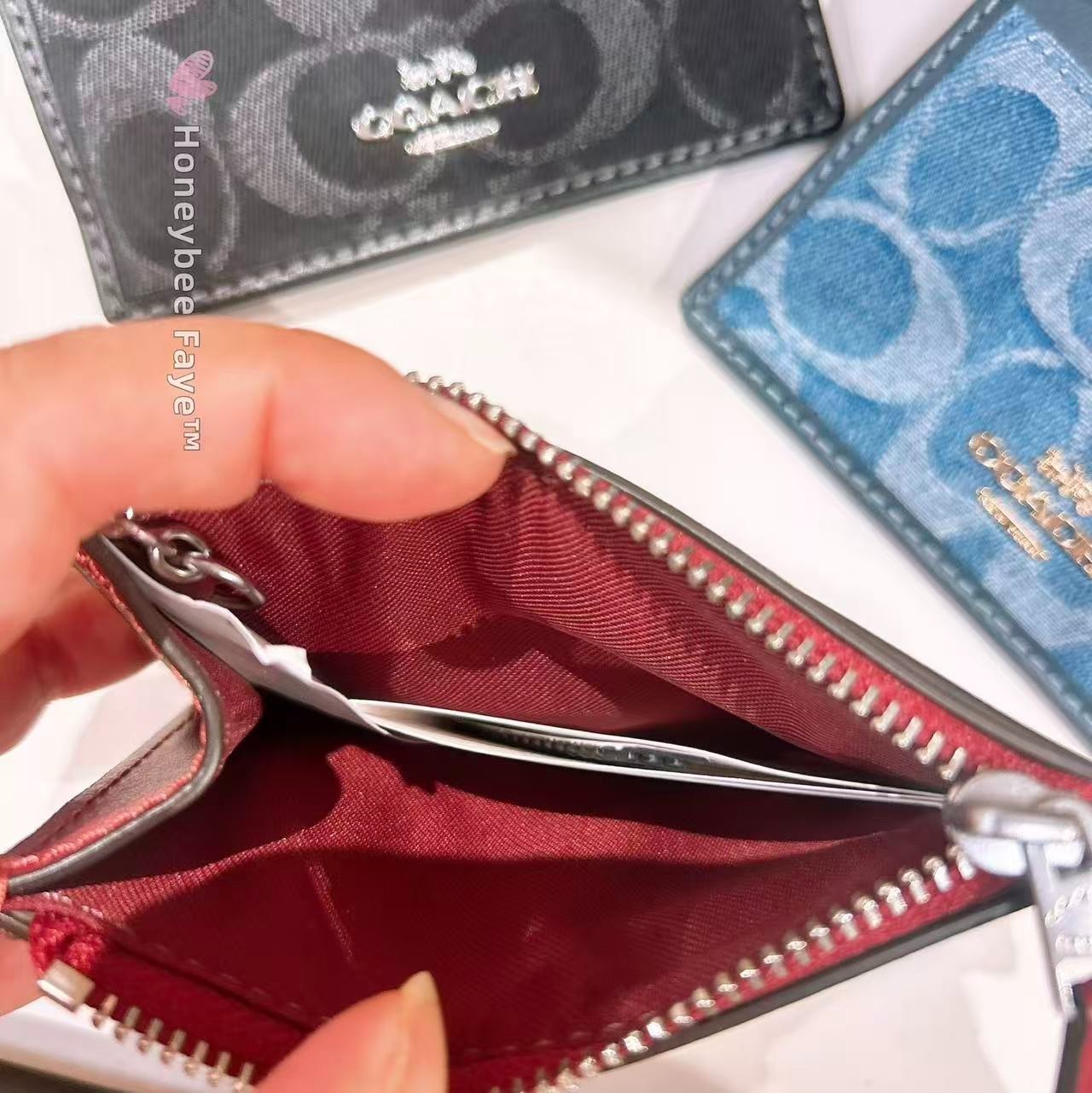 NWT Coach Mini Skinny Id Case In Signature Denim CDN29/CDF94