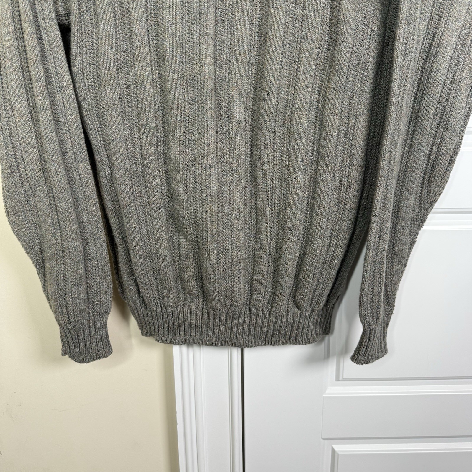 Vintage David Taylor Fisherman Sweater Men’s Medium Beige Chunky Cable Knit USA