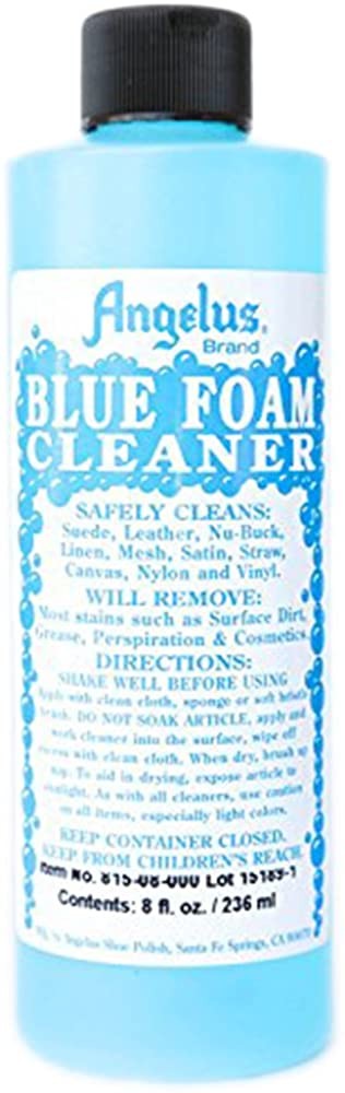 Angelus Blue Foam Cleaner for Leather Suede Nubuck Vinyl Straw Canvas 8 oz