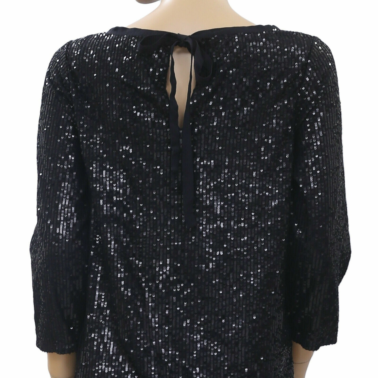 Semicouture Sequin Embellished Blouse Top Cocktail Evening Black S NEW 205327
