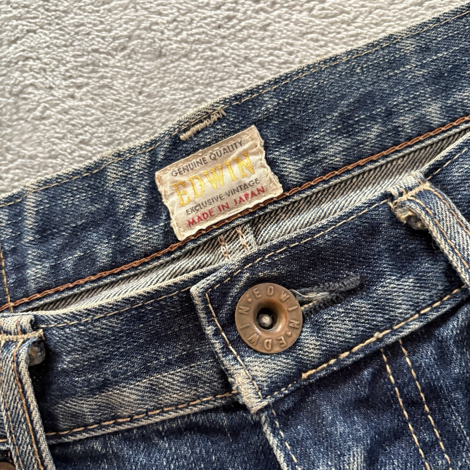 EDWIN 413XV Distressed Denim Jeans Men’s Size 29 Made in Japan Vintage Fade