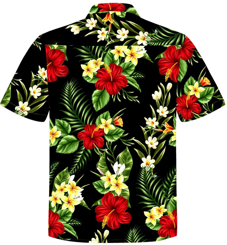 Colorful Flowers Hawaiian Shirt Men Floral Tropical Aloha