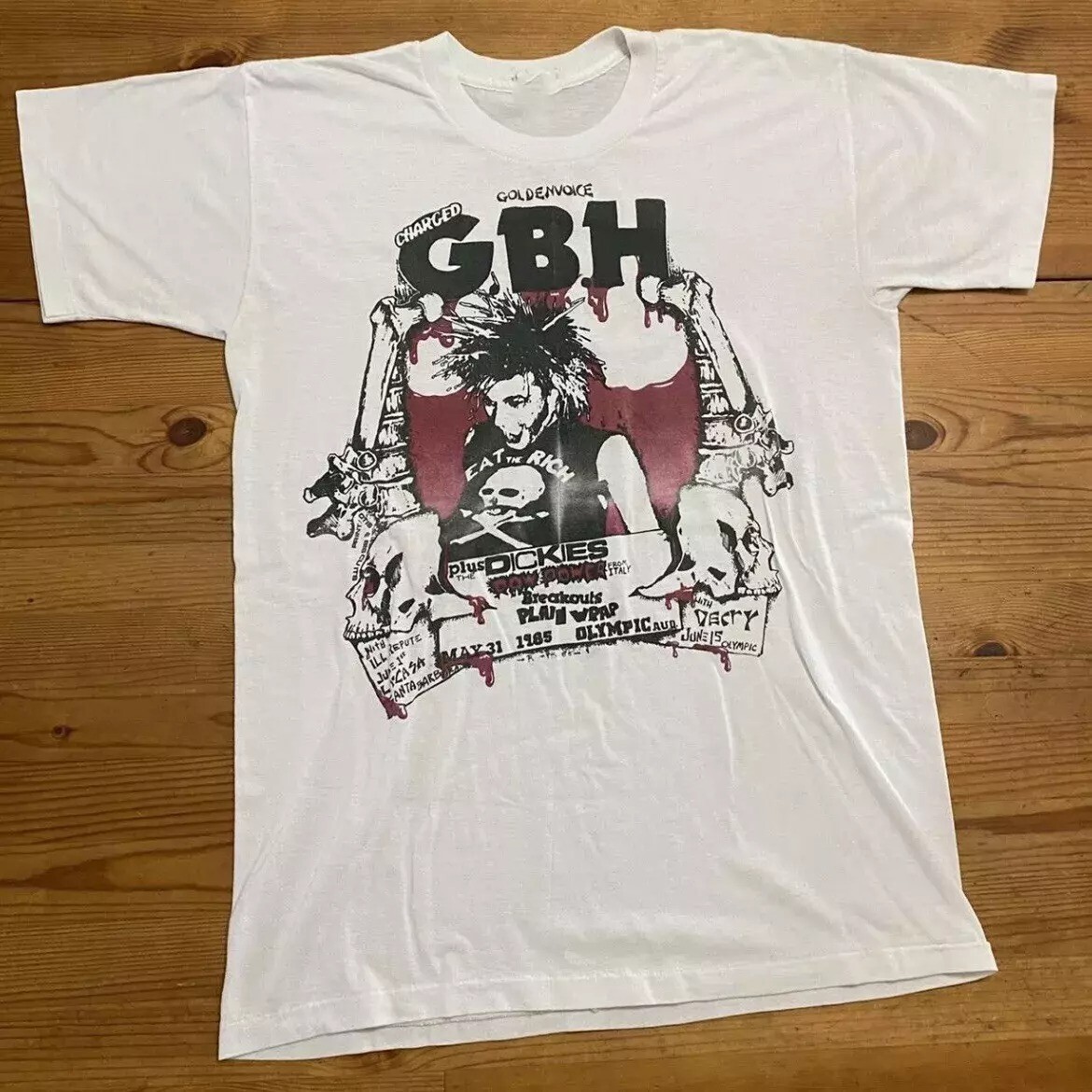 1985 Charged GBH Band Punk Rock Band Tour Unisex T shirt Classic S-5XL BT909