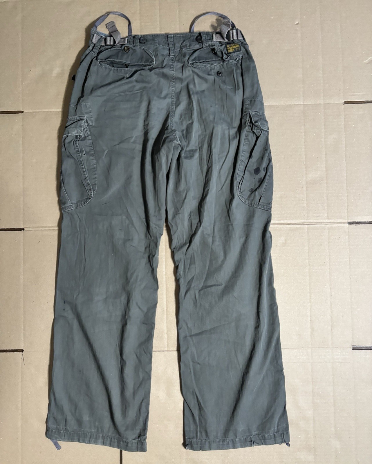 G-Star RAW Rovic Men’s Utility Cargo Pants W34 Gray Cotton Twill Straight
