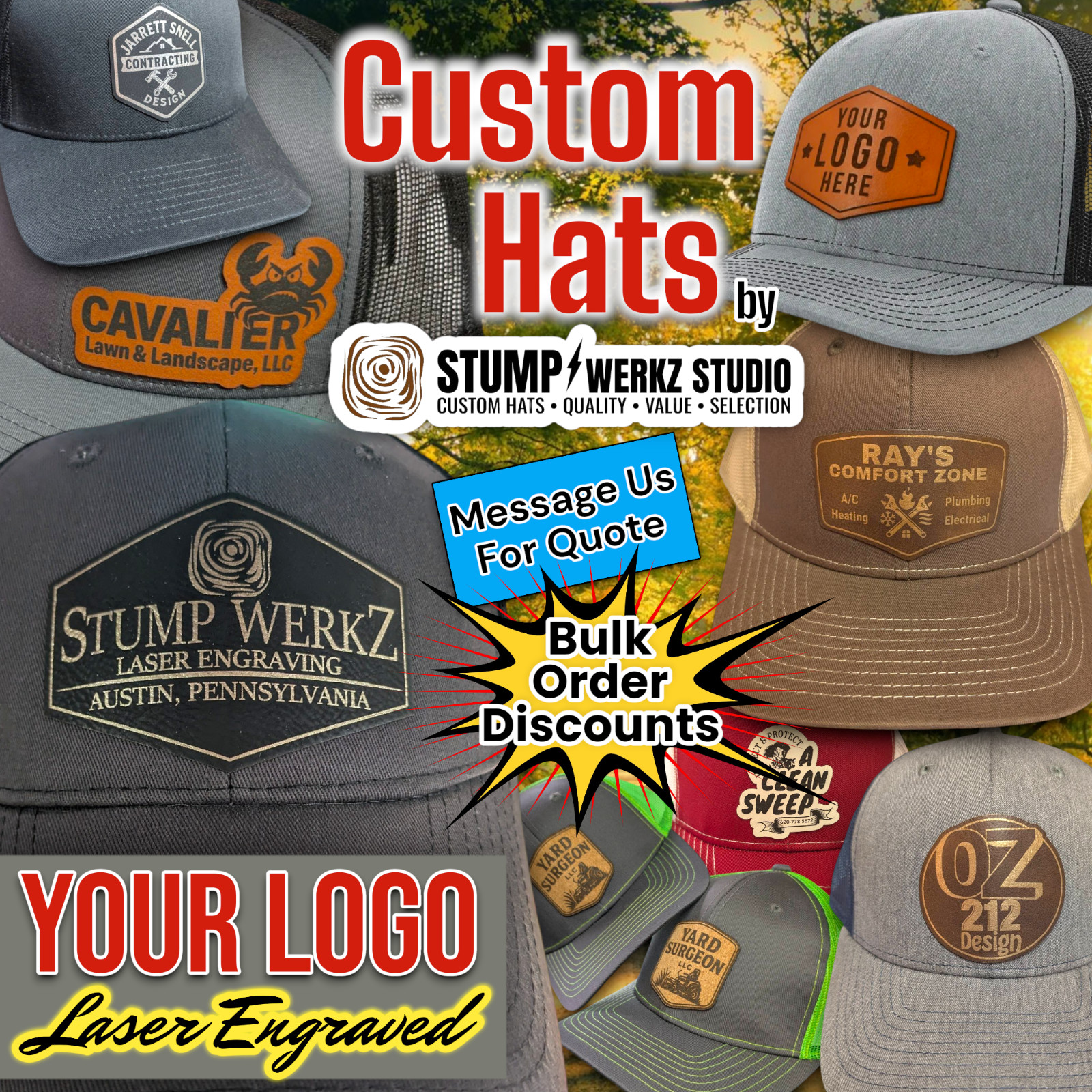 Custom Hat Trucker Hat Baseball Cap Personalized Your Logo or Art Design