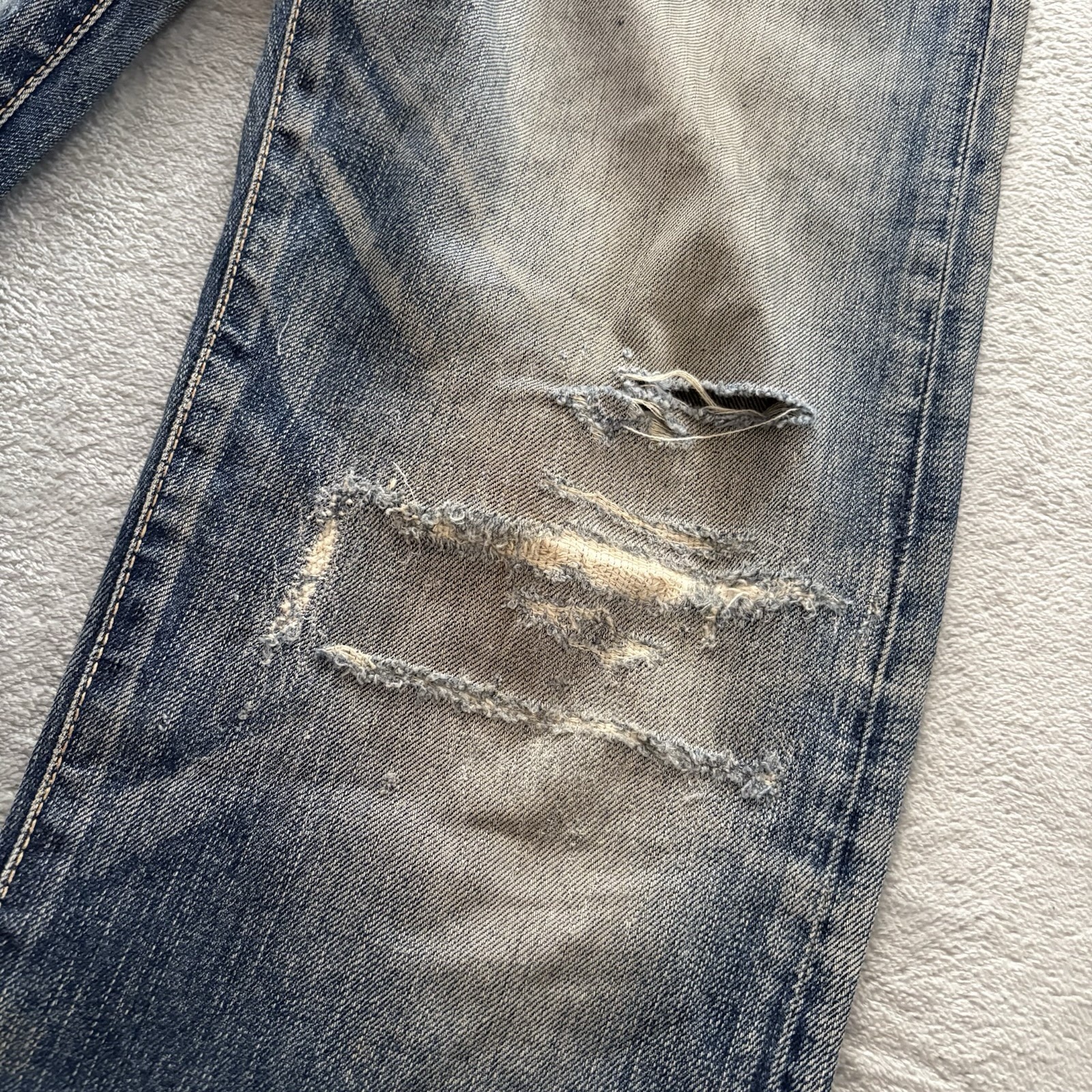 EDWIN 413XV Distressed Denim Jeans Men’s Size 29 Made in Japan Vintage Fade