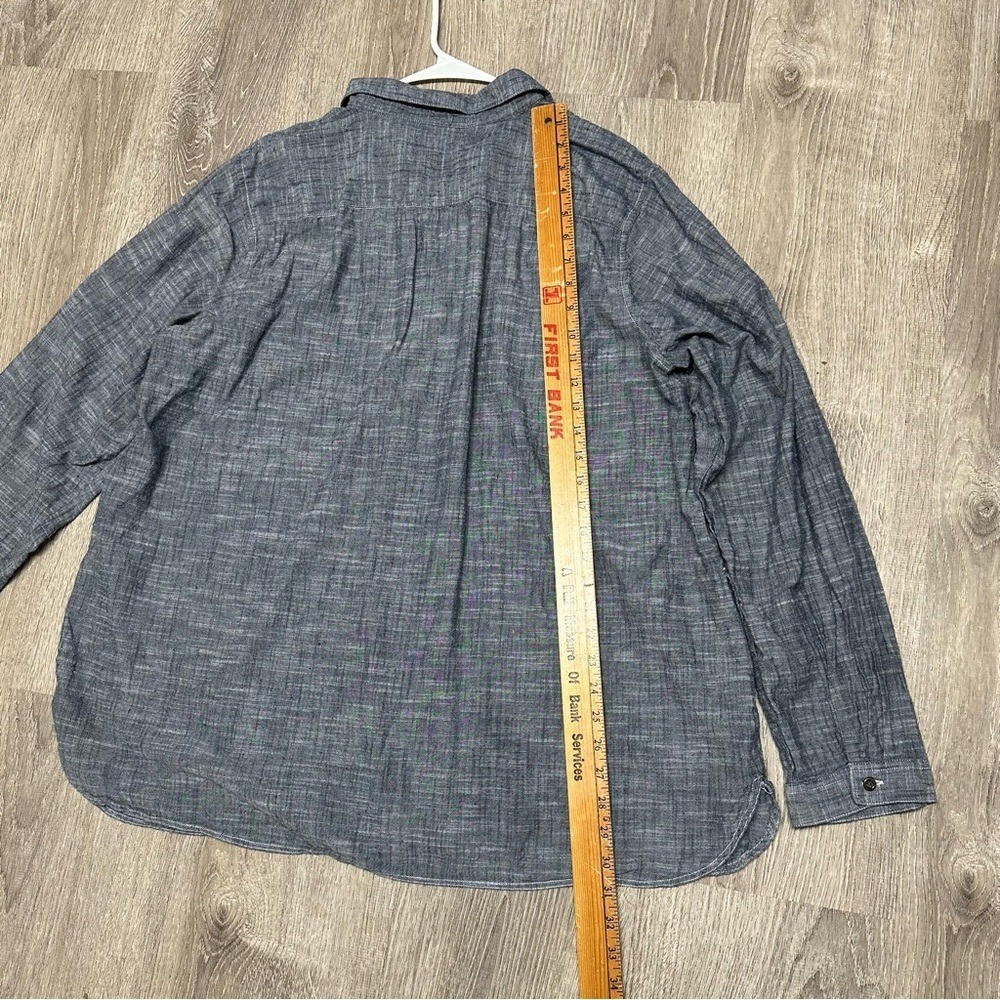 Gray Boxy popover with Peter Pan Collar embroidered front