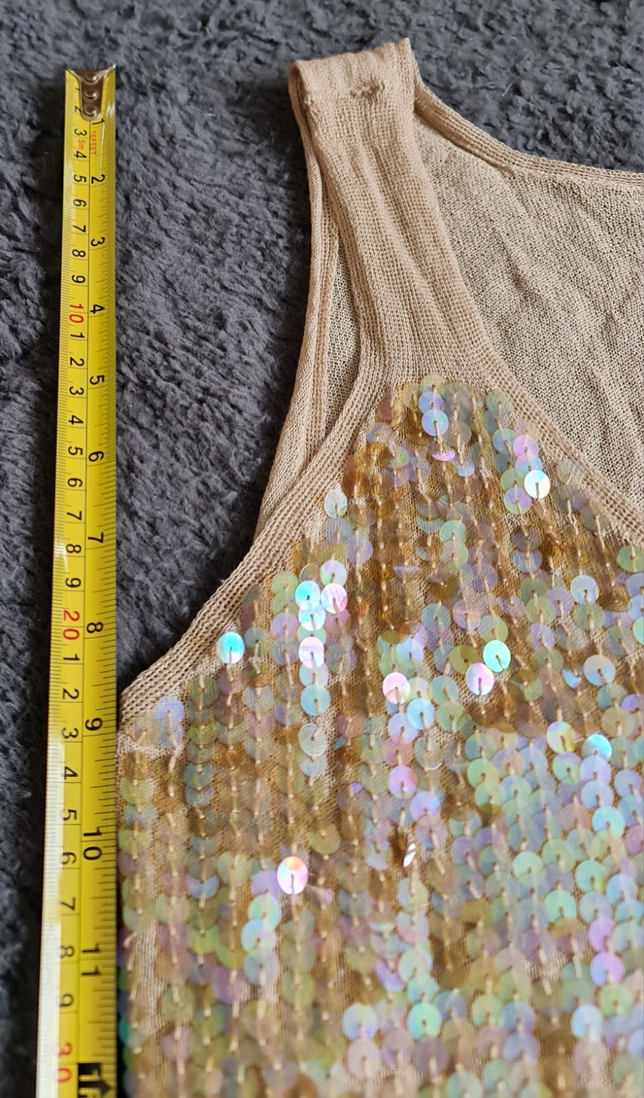 Taviani Italian Concept, Size 19, Beige Sparkly Top, used