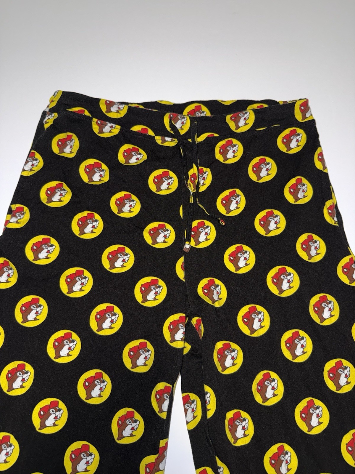 Buc-ee’s Adult XL Pajama Lounge Pants Black Yellow Beaver Logo