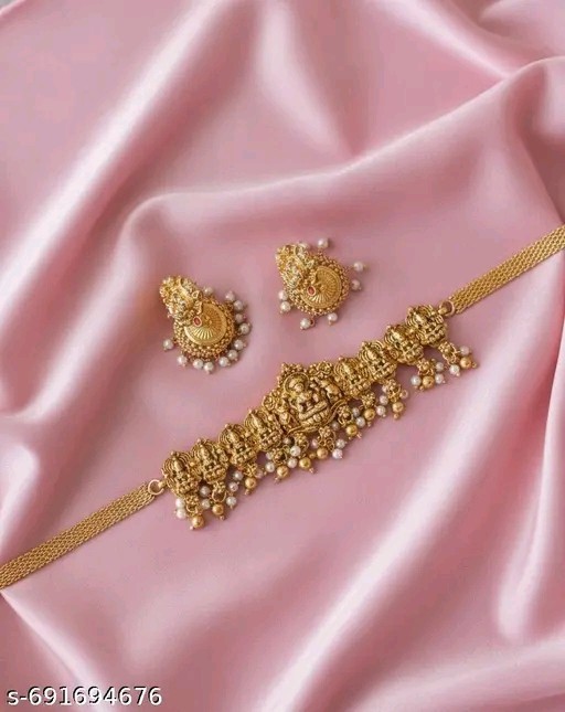 Indian Bollywood Gold Plated Kundan Choker Bridal Necklace Earrings Jewelry Set