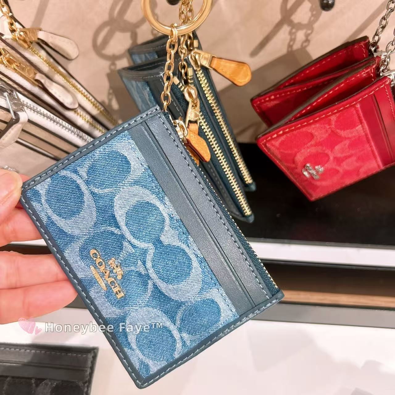 NWT Coach Mini Skinny Id Case In Signature Denim CDN29/CDF94