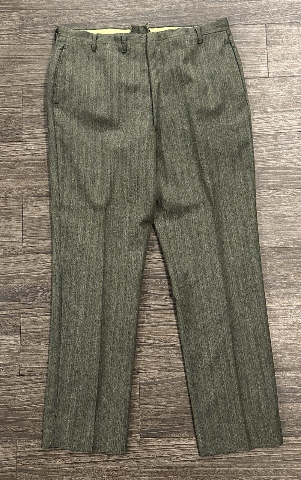1960s/70s Robert Hall 3 Piece Vintage Suit Sage Green Reversible Vest Size 40R