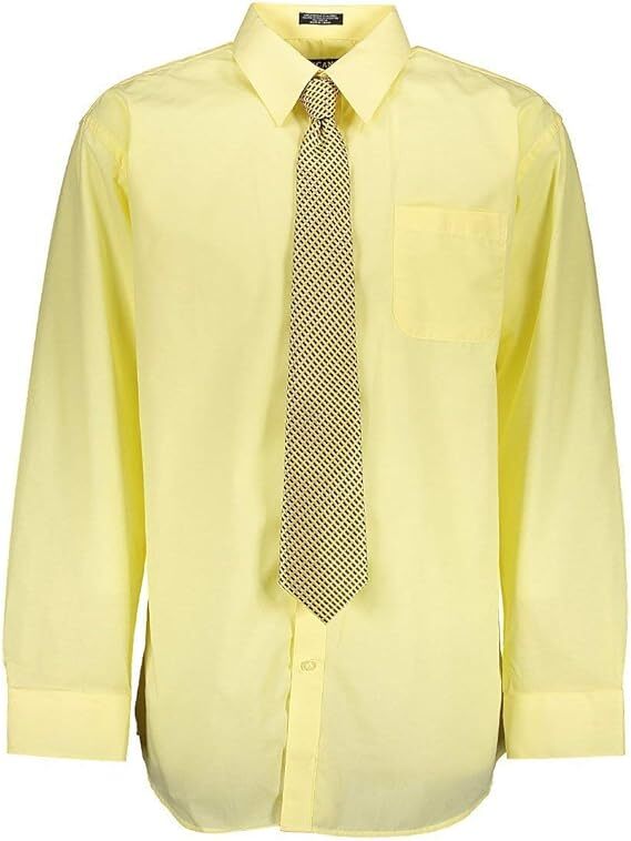 Men’s Dress Shirts With Matching (Random design) Tie Set Cotton Blend Shirt Set