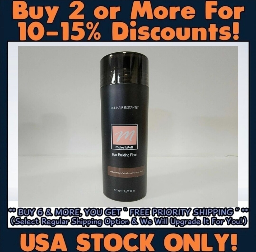 NEW MakeitFull Hair Building Fibers Black Dark Medium Light Brown BEST IN CLASS