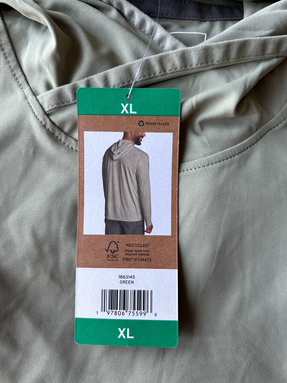 Eddie Bauer Men’s Performance Solarfoil Hoodie UPF 50+ Green Size XL