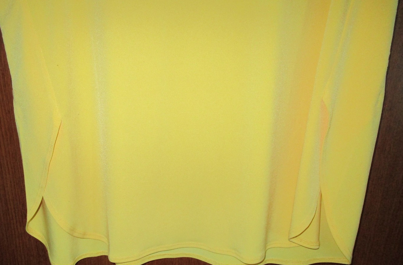 Susan Graver Tunic Top Yellow Medium Polyester & Spandex Bust 42 Length 29 in
