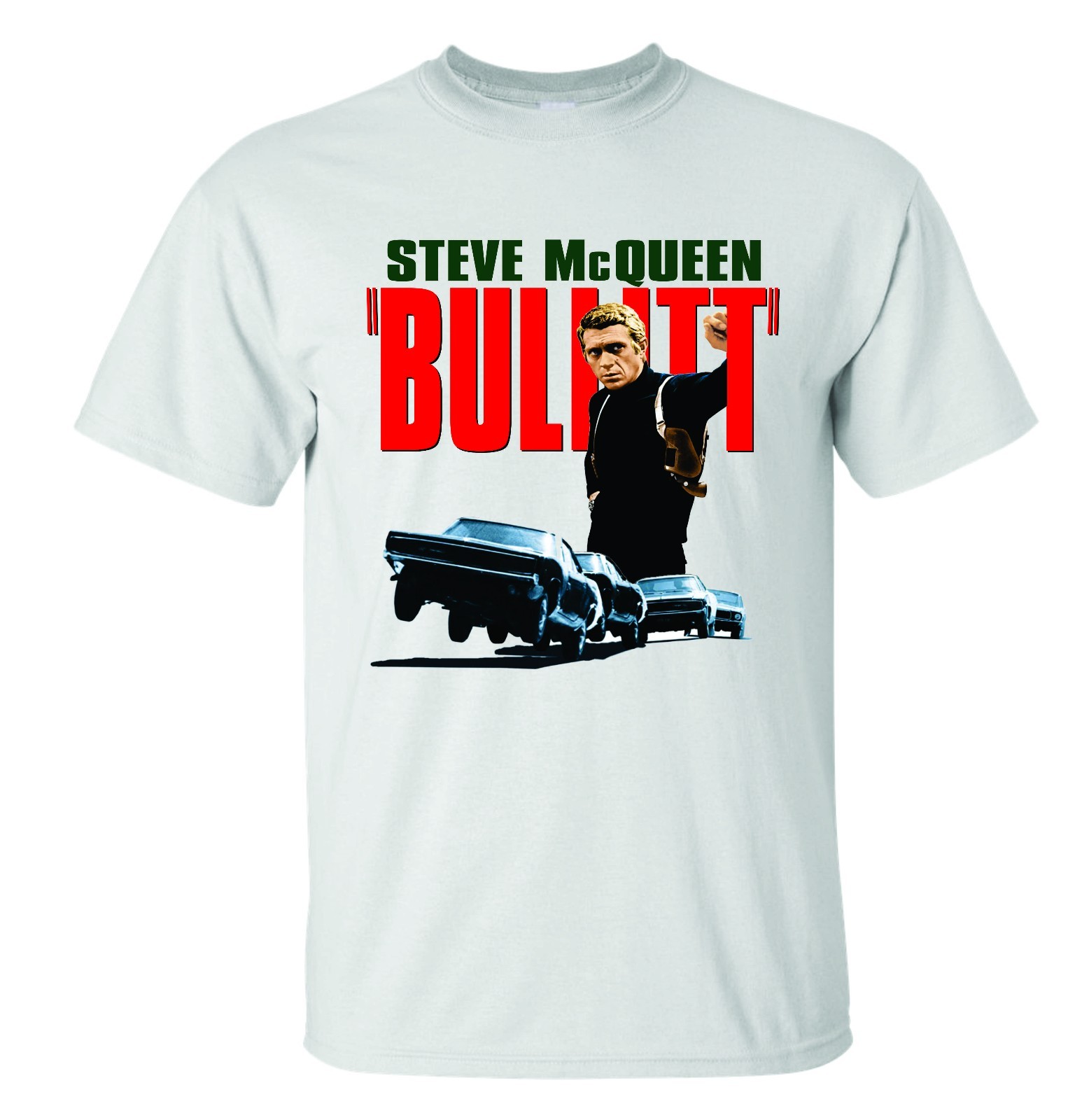 BULLITT T-SHIRT STEVE MCQUEEN CLASSIC MOVIE MUST SEE!