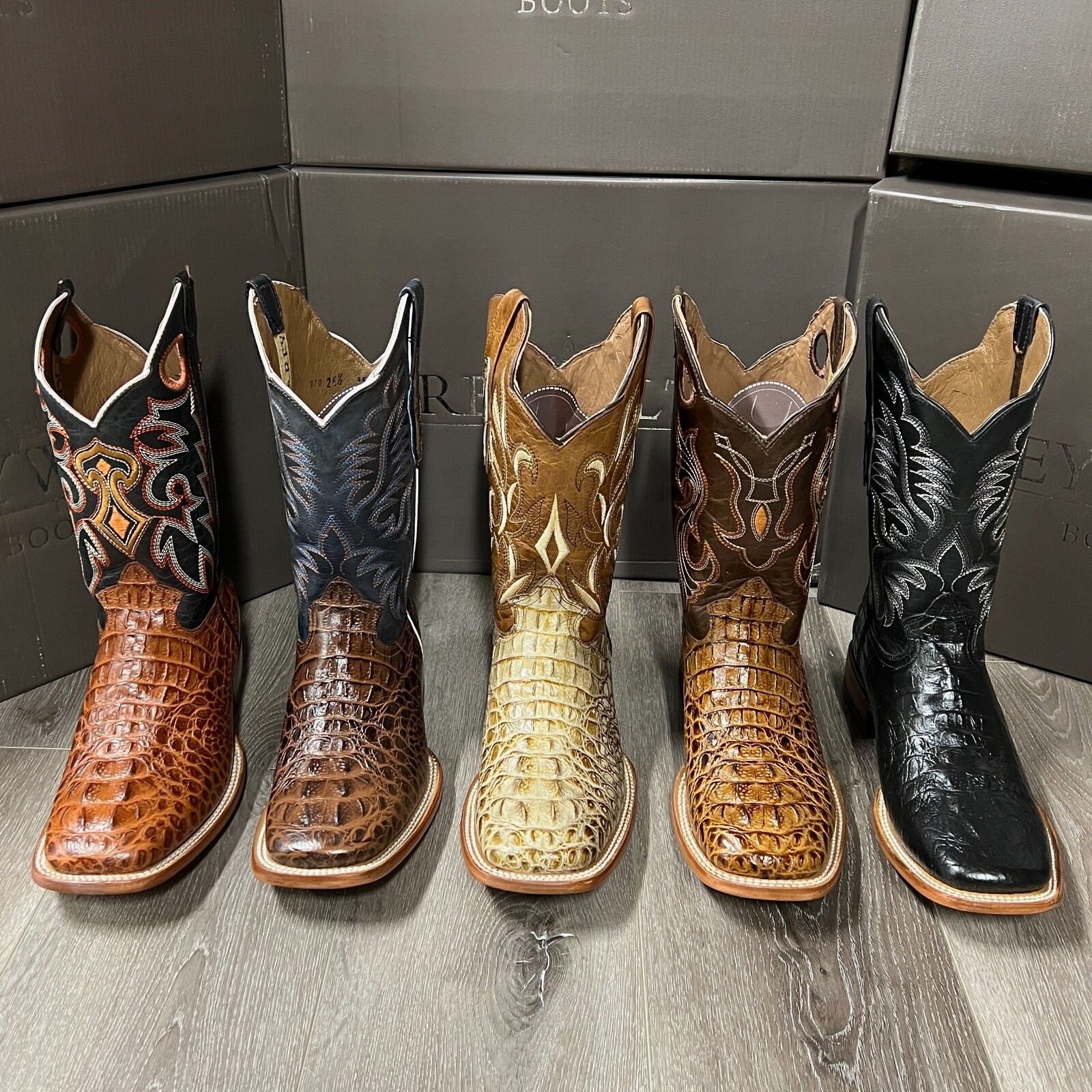 MEN’S RODEO COWBOY ALLIGATOR NECK PRINT WESTERN SQUARE TOE BOOTS MEXICO PRODUCT