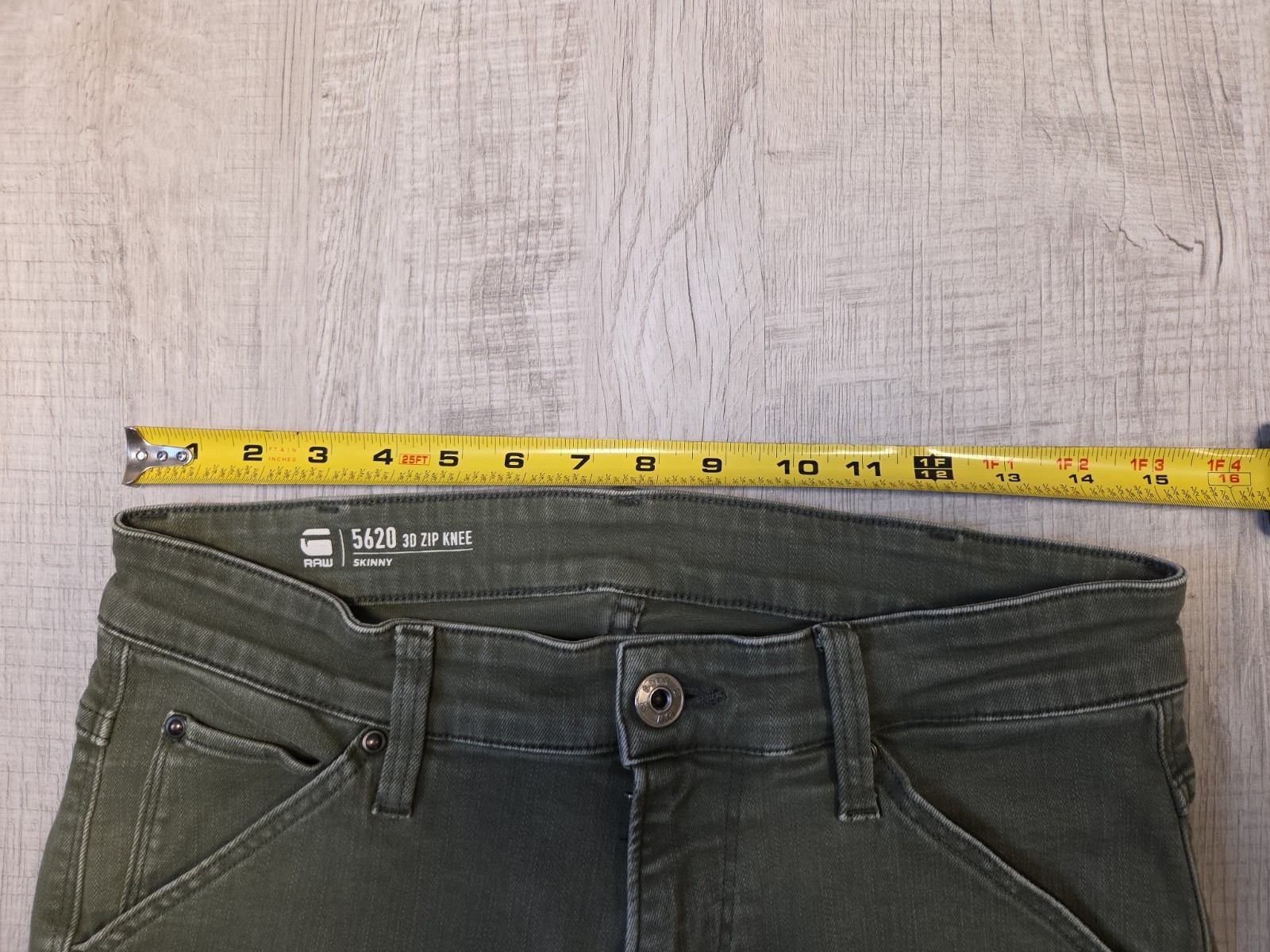 G-Staw Raw Skinny Jeans Size 30×30 Men’s Green Sage 5620 3D Zip Knee