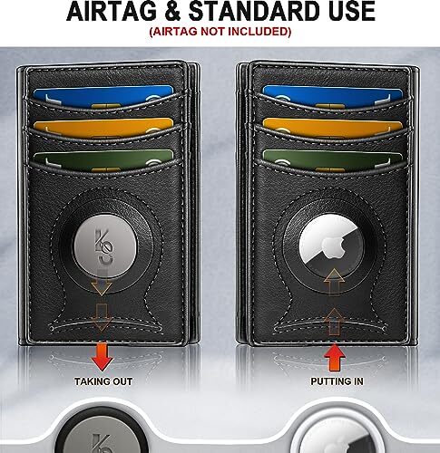Men Wallet Airtag&Standard Use, Slim Wallet Money Clip Credit Card Holder Top